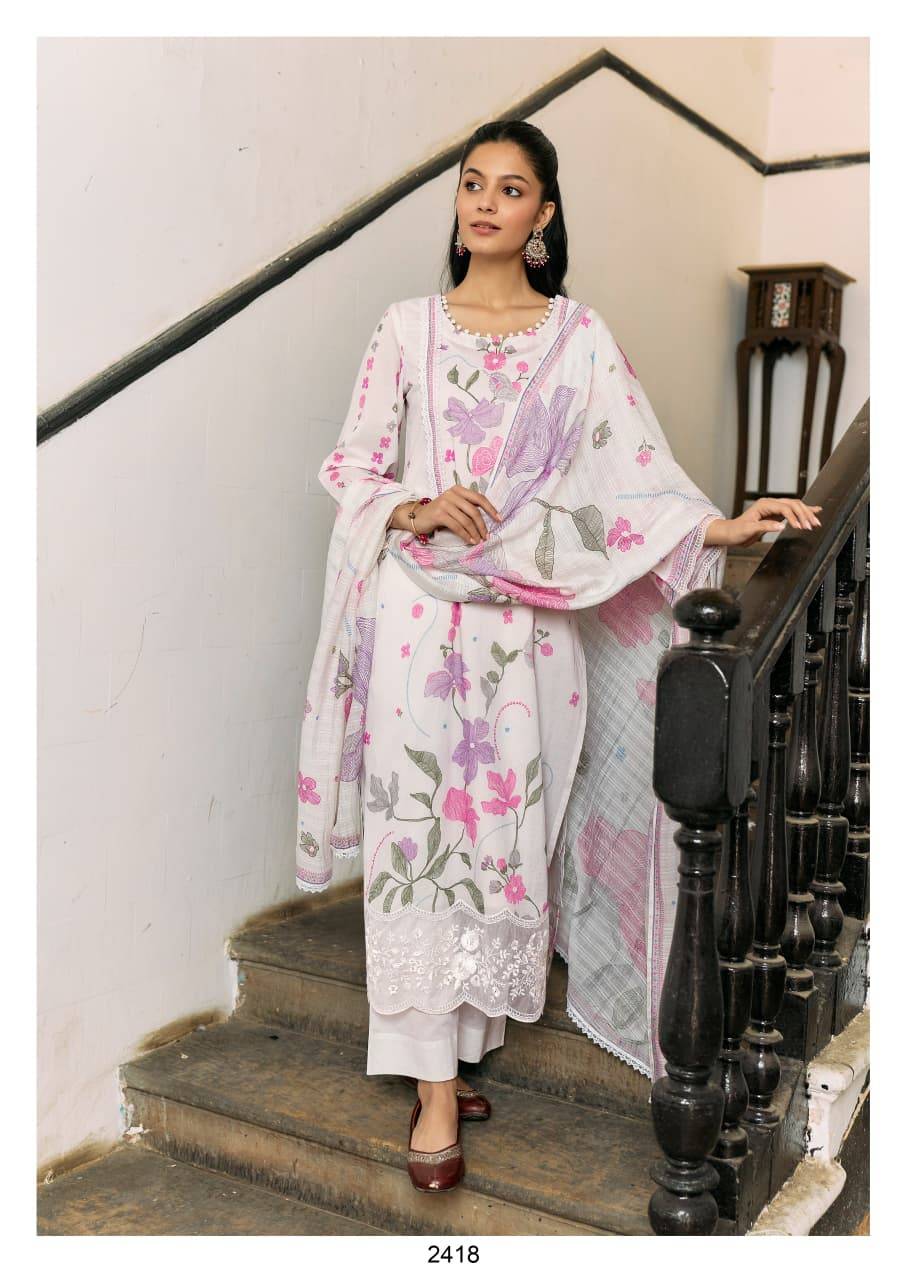 Daalan vol-93 By Kimora suit 2415 To 2418 Series Stylish Beautiful Colourful PURE MUSLIN Dresses At Wholesale Price